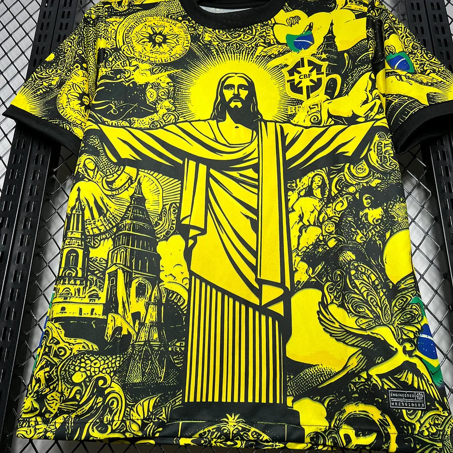 jersey-bresil-jaune-inspire-equipe-nationale-collection-2024-2025 jersey Brazilië geel geïnspireerd op nationale ploeg collectie 2024 2025