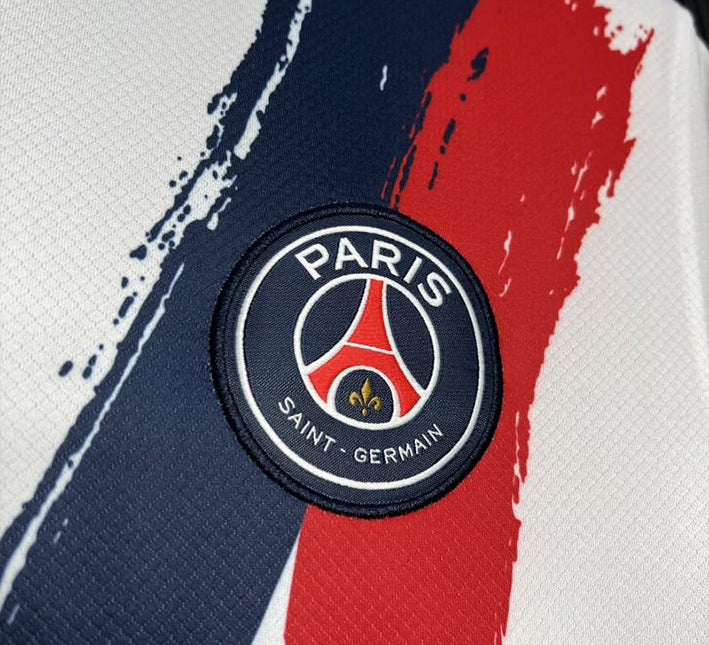 MaillotPSGexterieur24logo.jpg Maillot Paris Saint-Germain Extérieur Édition Blanc 2024-2025 detail tissu