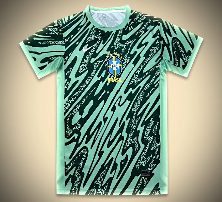 maillot-de-gardien-du-bresil-third-saison-2024-2025-tenue-de-football-jaune-et-vert Brazilië keeper third shirt seizoen 2024 2025 geelgroene voetbaltenue