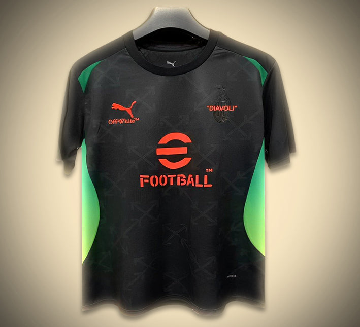 maillot-de-football-concept-ac-milan-edition-off-white-coloris-noir-et-gris-saison-2025-2026 Concept AC Milan voetbalshirt Off White editie zwart en grijs seizoen 2025 2026