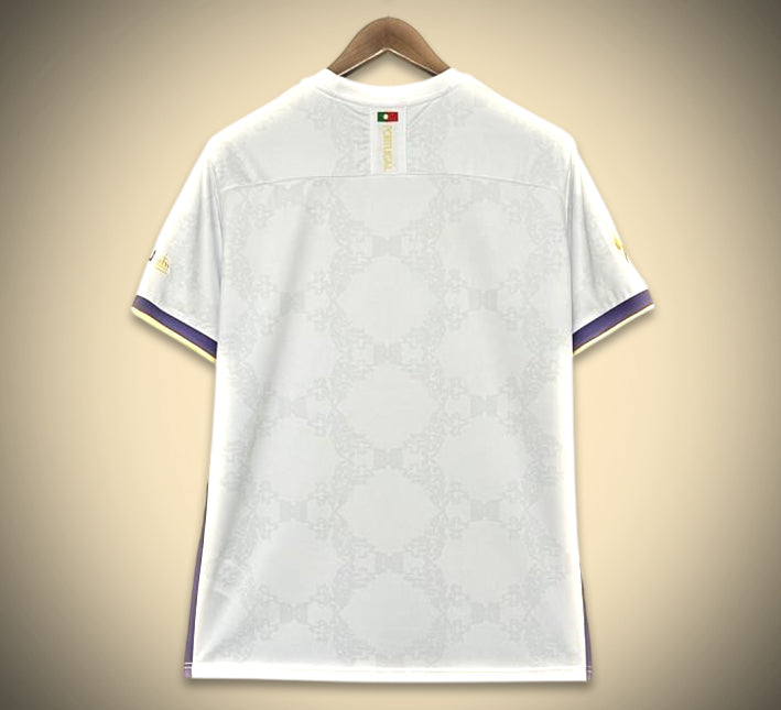 Wit concept voetbalshirt Portugal stijl Comma editie