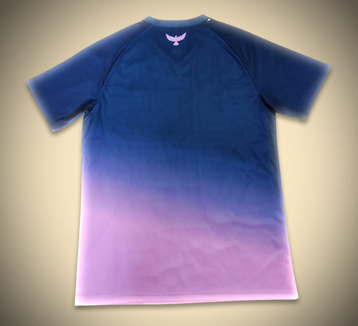 Conceptshirt Tunesië roze en blauw editie supportersvoetbal