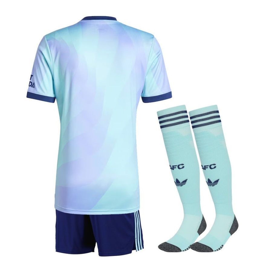 ensemble-enfant-arsenal-maillot-third-saison-2024-2025-avec-short-et-chaussettes Kinderset Arsenal derde shirt seizoen 2024 2025 met short en sokken