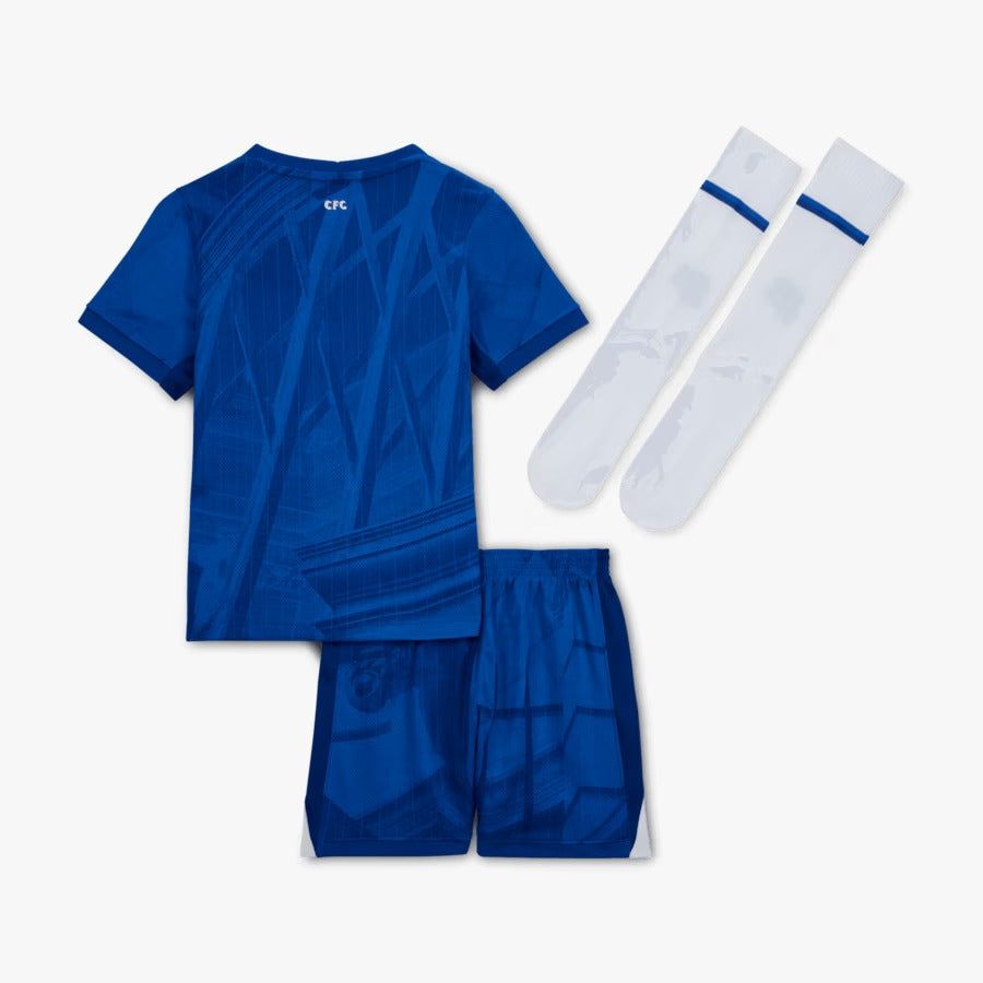 ensemble-maillot-et-short-enfant-chelsea-fc-domicile-saison-2025-2026 Set shirt en broek kind Chelsea FC thuis seizoen 2025-2026
