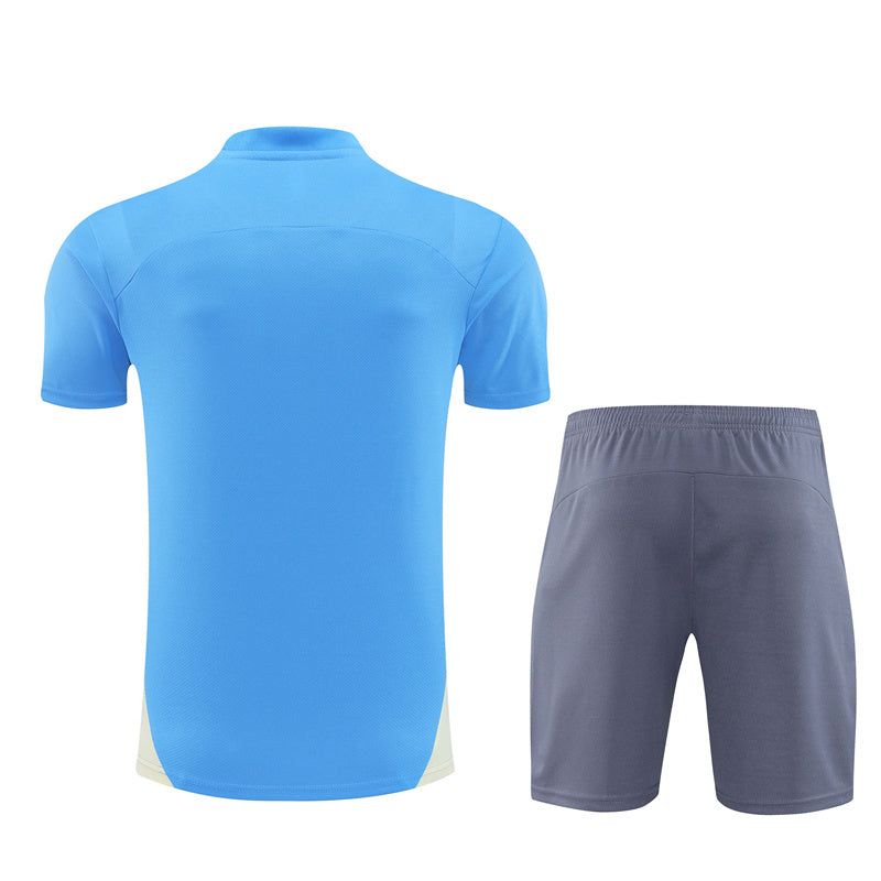 ensemble-maillot-et-short-manchester-city-saison-2024-2025-tenue-domicile Set voetbalshirt en short Manchester City seizoen 2024 2025 thuisshirt