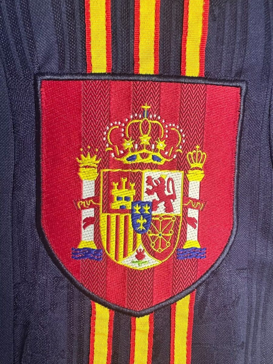 jersey-espagne-exterieur-retro-coupe-classique Shirt Spanje uitshirt retro klassieke pasvorm