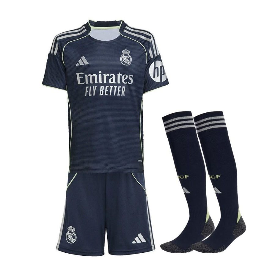 kit-enfant-real-madrid-exterieur-2025-2026 KINDEREN REAL MADRID UITSHIRT 2025-2026 KIT