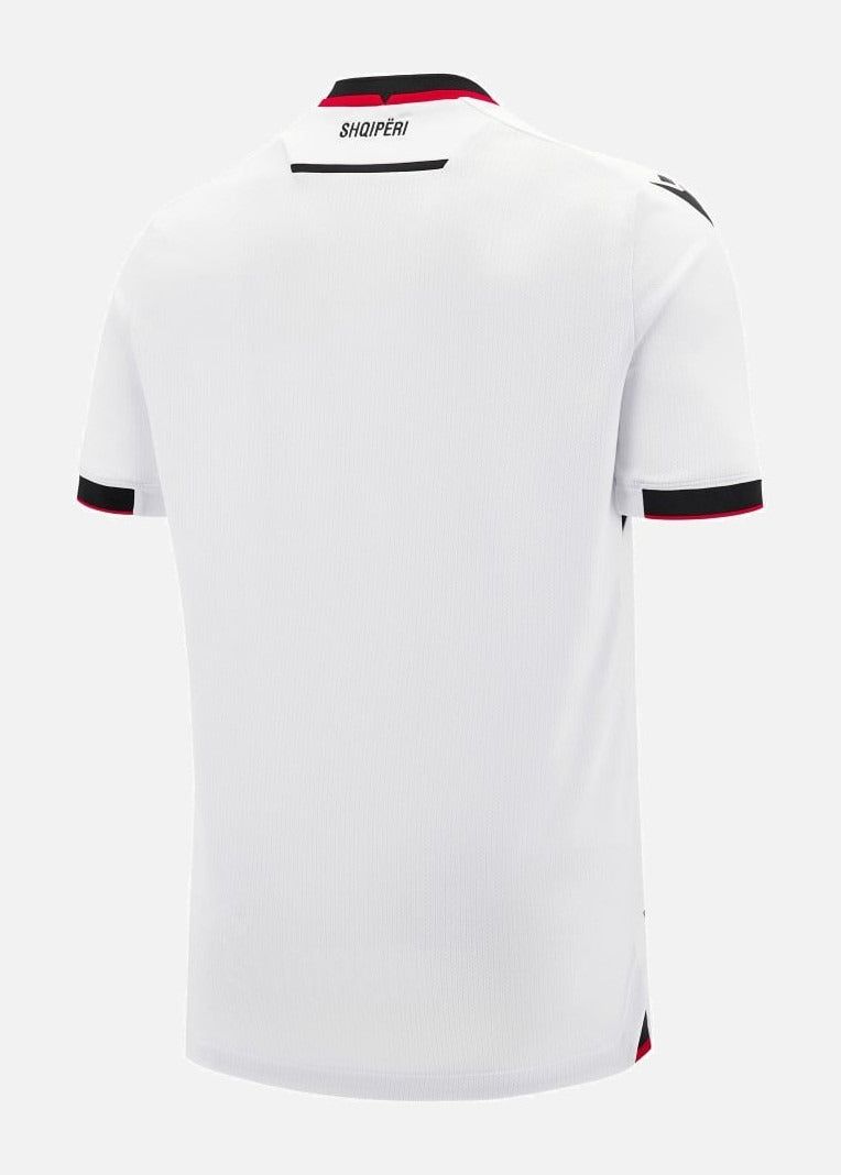 maillot-de-football-albanie-exterieur-saison-2025-tenue-rouge-noir voetbalshirt Albanië uittenue seizoen 2025 tenue rood zwart