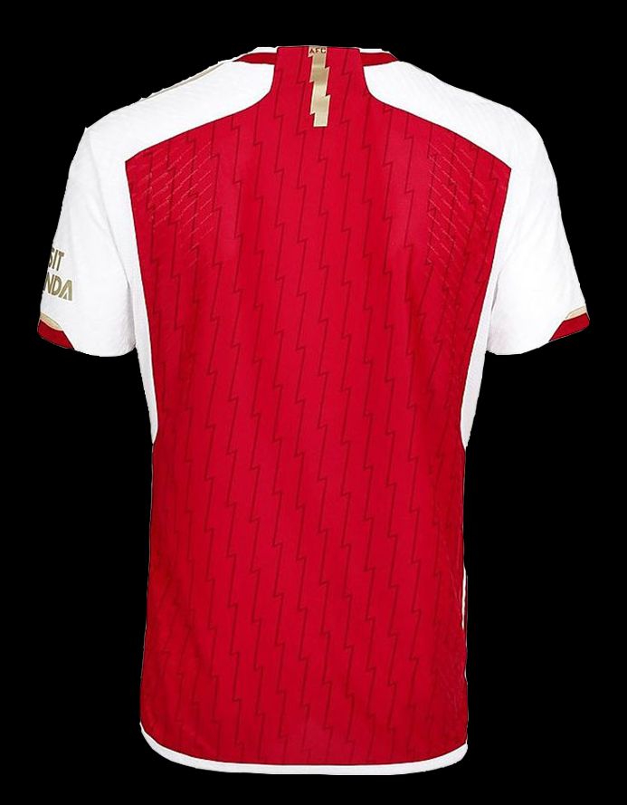 maillot-domicile-arsenal-saison-2023-2024-rouge-et-blanc-tenue-officielle-supporter Arsenal thuisshirt seizoen 2023 2024 rood en wit officiële supporterstenue