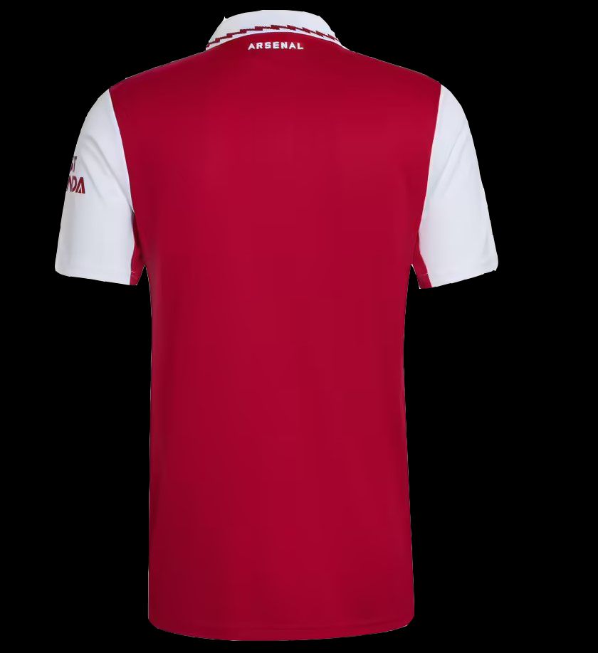 Arsenal thuisshirt seizoen tweeduizend tweeëntwintig tweeduizend drieëntwintig rood en wit
