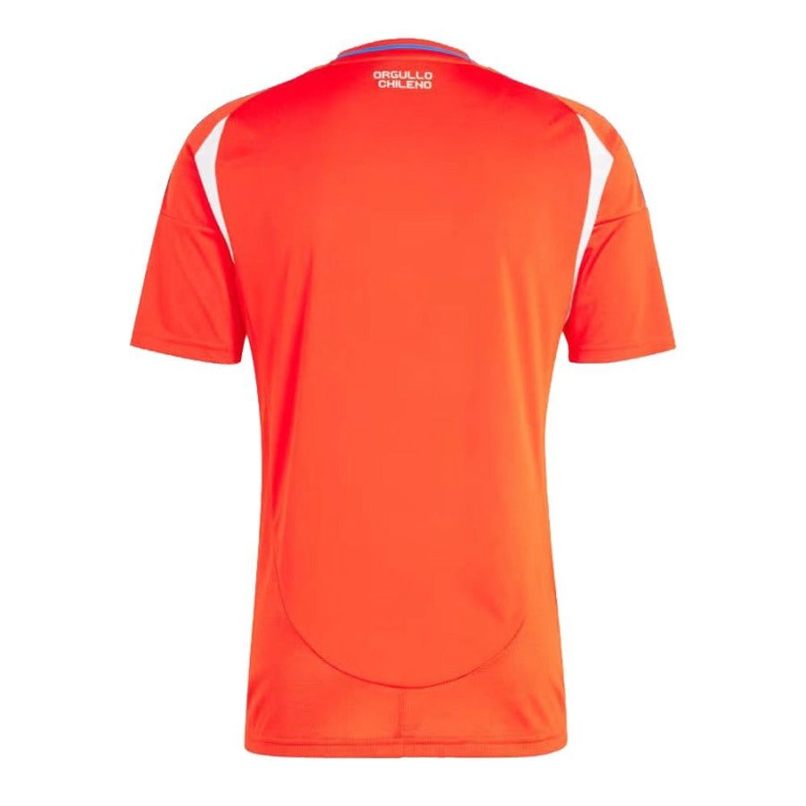 maillot-domicile-chili-2024-rouge-et-bleu-tenue-officielle-football Thuisshirt Chili 2024 rood en blauw officiële voetbaltenue