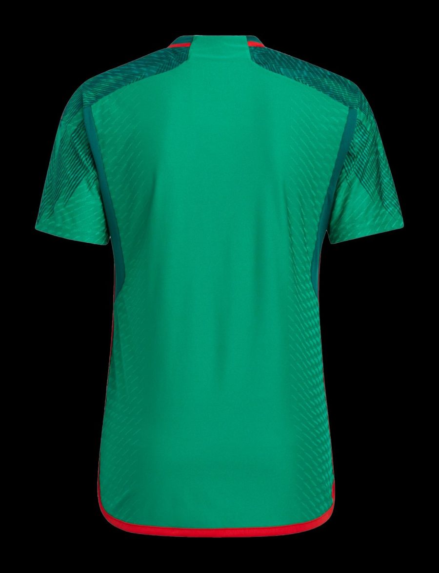 maillot-domicile-equipe-du-mexique-coupe-du-monde-2022-jersey-football-rouge-et-vert thuisshirt Mexico WK 2022 voetbalshirt rood en groen