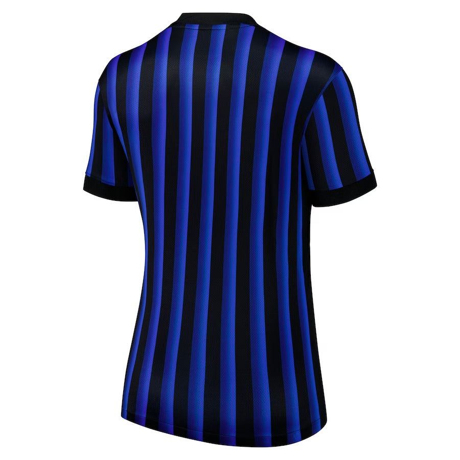 maillot-domicile-femme-inter-milan-saison-deux-mille-vingt-cinq-deux-mille-vingt-six-bleu-et-noir Dames thuisshirt Inter Milaan seizoen 2025-2026 blauw en zwart