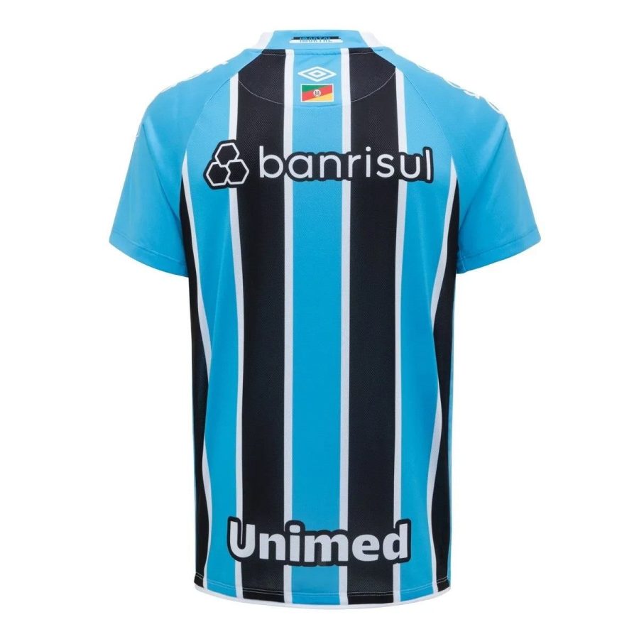maillot-domicile-gremio-fbpa-2025-bleu-noir-et-blanc-avec-ecusson-officiel Thuisshirt Gremio FBPA 2025 blauw zwart en wit met officieel embleem