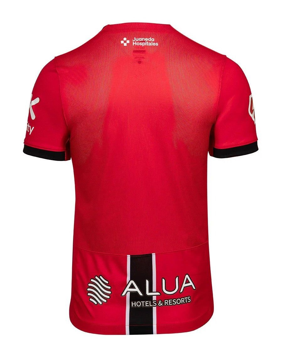 maillot-domicile-rcd-mallorca-saison-2025-2026-rouge-officiel-football RCD Mallorca thuisshirt seizoen 2025 2026 rood officieel voetbal