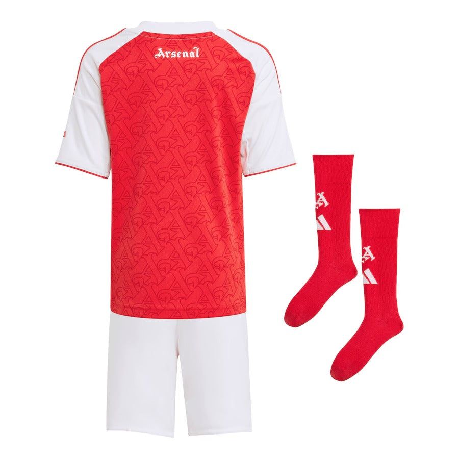 maillot-enfant-arsenal-domicile-saison-2025-2026-avec-short-et-chaussettes Kindershirt Arsenal thuisshirt seizoen 2025 2026 met short en sokken