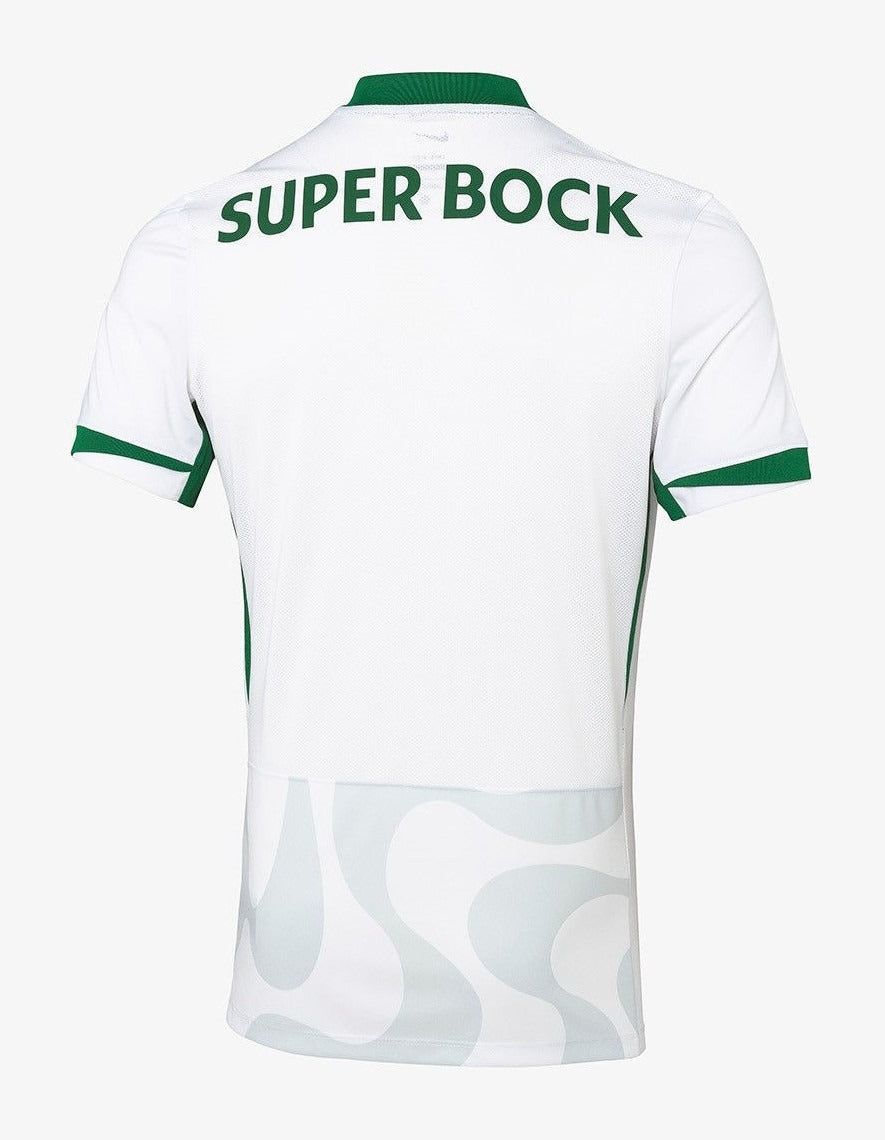 Sporting CP uitshirt seizoen 2025 2026 groen en wit voetbaltenue