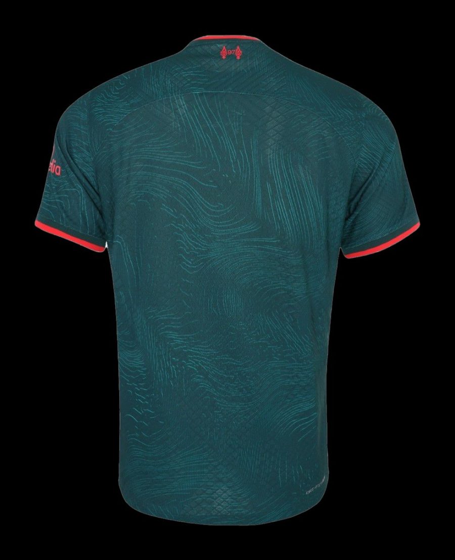 maillot-third-liverpool-saison-2022-2023-tenue-exterieure-officielle Derde shirt Liverpool seizoen 2022-2023 officiële uittenue