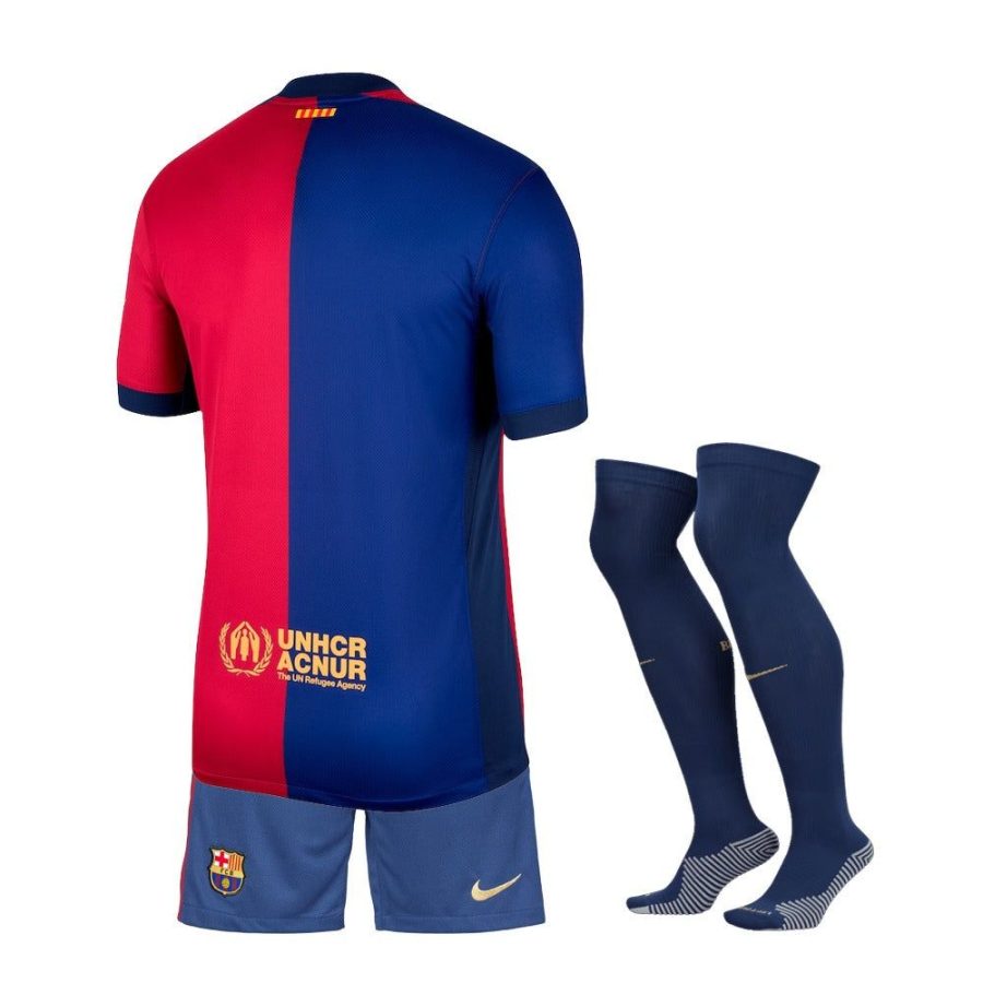 tenue-enfant-fc-barcelona-maillot-domicile-saison-2024-2025 kinderoutfit FC Barcelona thuisshirt seizoen 2024 2025