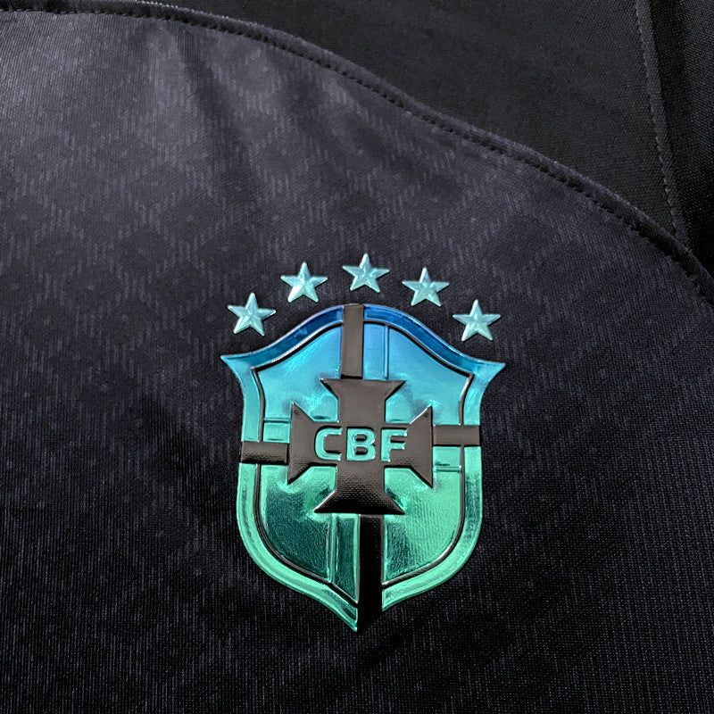 Zwarte Braziliaanse voetbaltenue concepteditie voor supporters