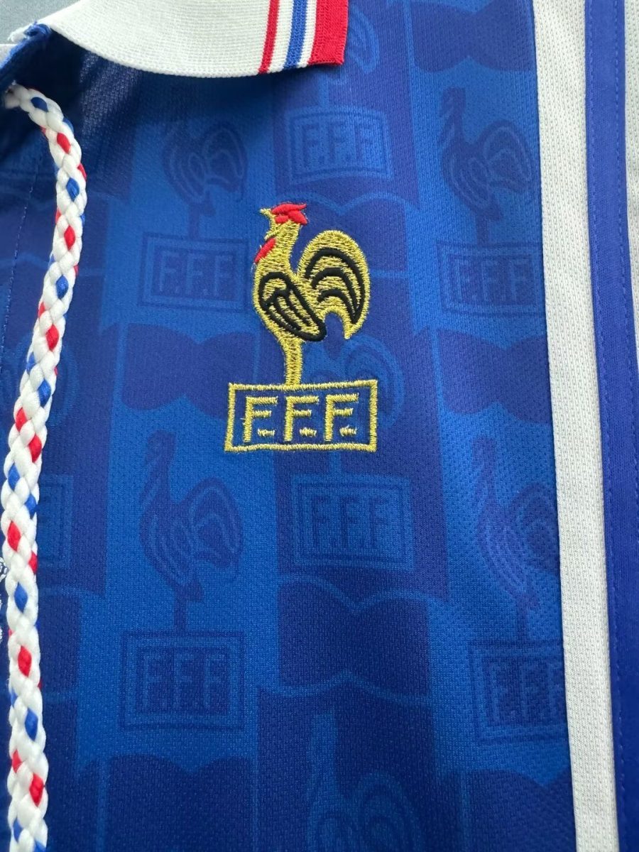Officieel tenue Frankrijk voetbal thuisshirt stijl jaren 90