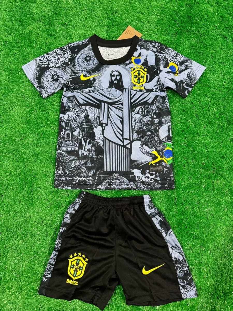Voetbalshirt Brazilië Kinderen 24/25 Zwart Speciaal
