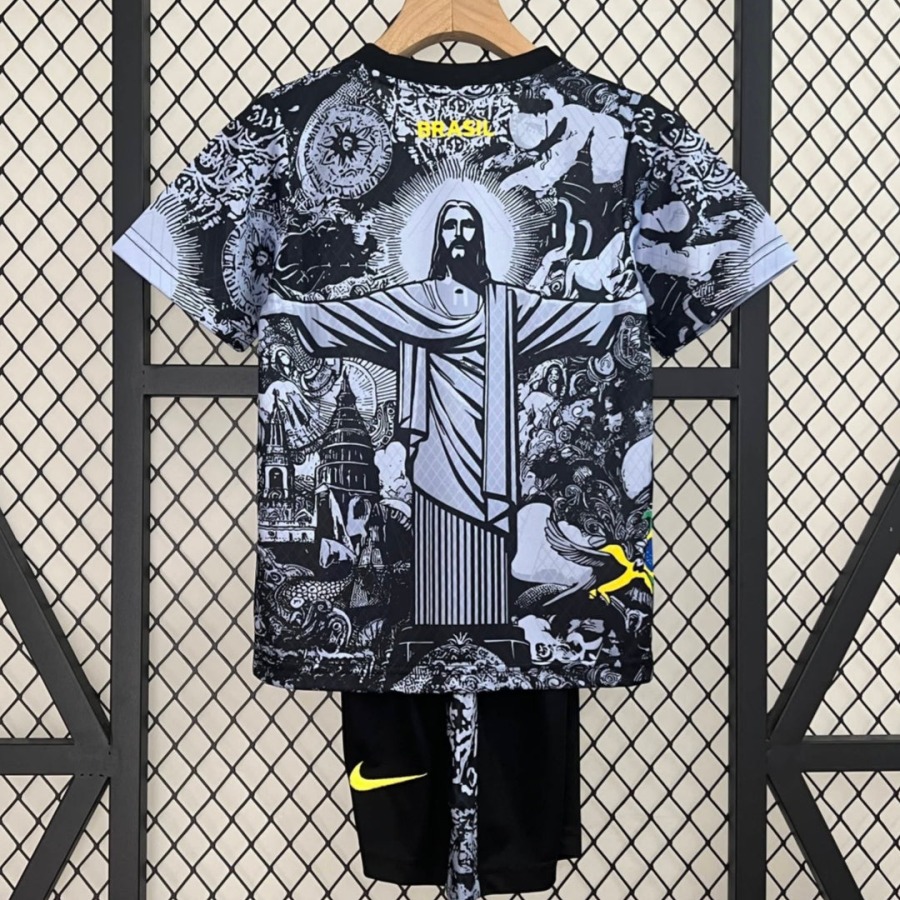 Voetbalshirt Brazilië Kinderen 24/25 Zwart Speciaal