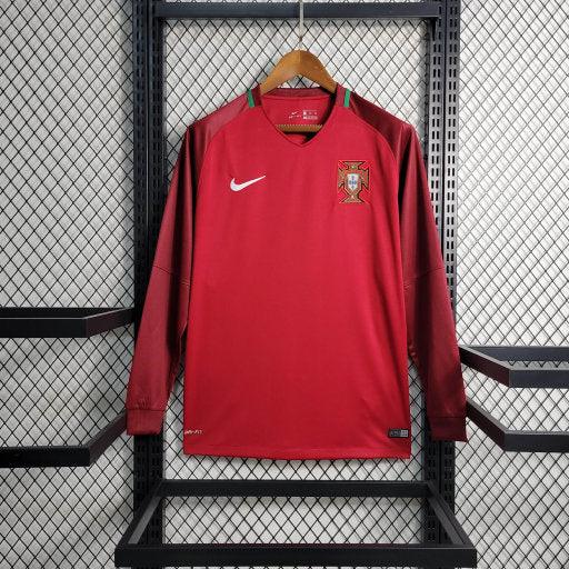 Portugal Retro 2016 Thuisshirt Lange Mouwen