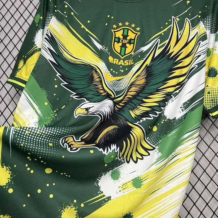 Brazilië Concept Groen Geel Adelaar 2024-25 Thuisshirt