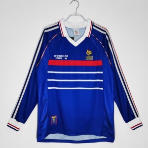 Frankrijk Thuisshirt Retro 1998 Lange Mouwen
