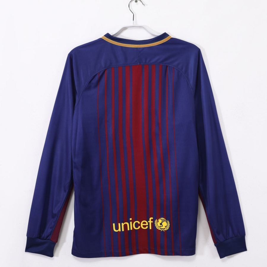 Barcelona Thuisshirt 2017-2018 Lange Mouwen Retro