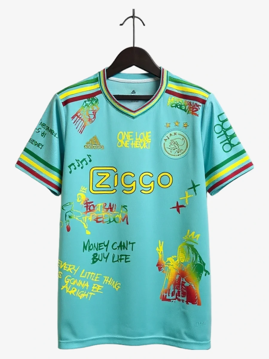 maillot-ajax-amsterdam-special-bob-marley-2025-2026-2 studio v12 Ajax Amsterdam Special Bob Marley Shirt 2025-2026