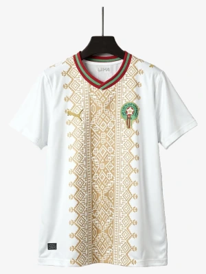 Voetbalshirt Marokko Wit Uitshirt Wereldkampioenschap 2026