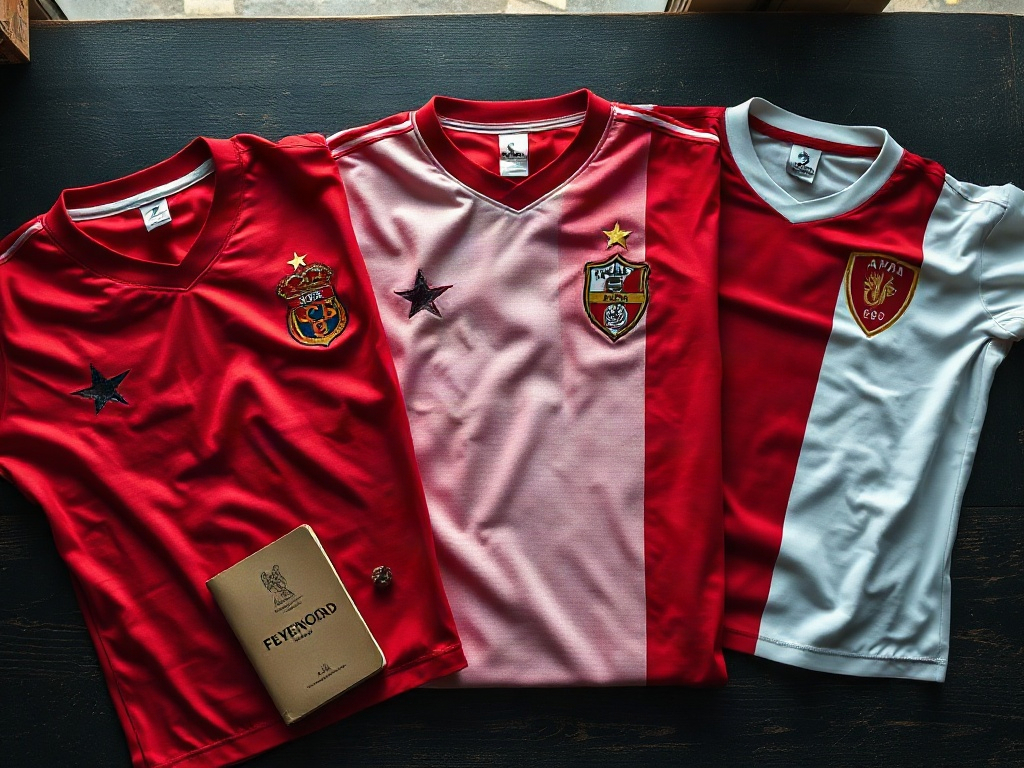 PSV, Ajax en Feyenoord shirts naast elkaar met respectievelijk twee, drie en één ster boven het clubembleem